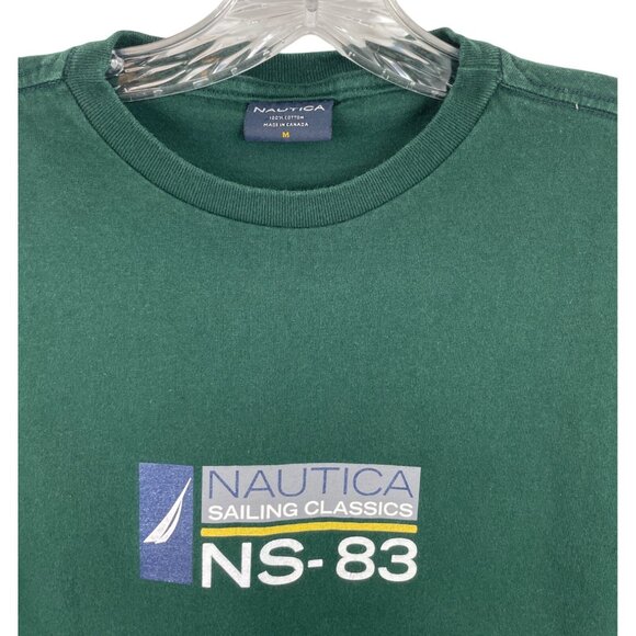 Nautica NS-83 Sailboat Classic Green Short Sleeve Graphic T-shirt Mens Size MED - Picture 3 of 7